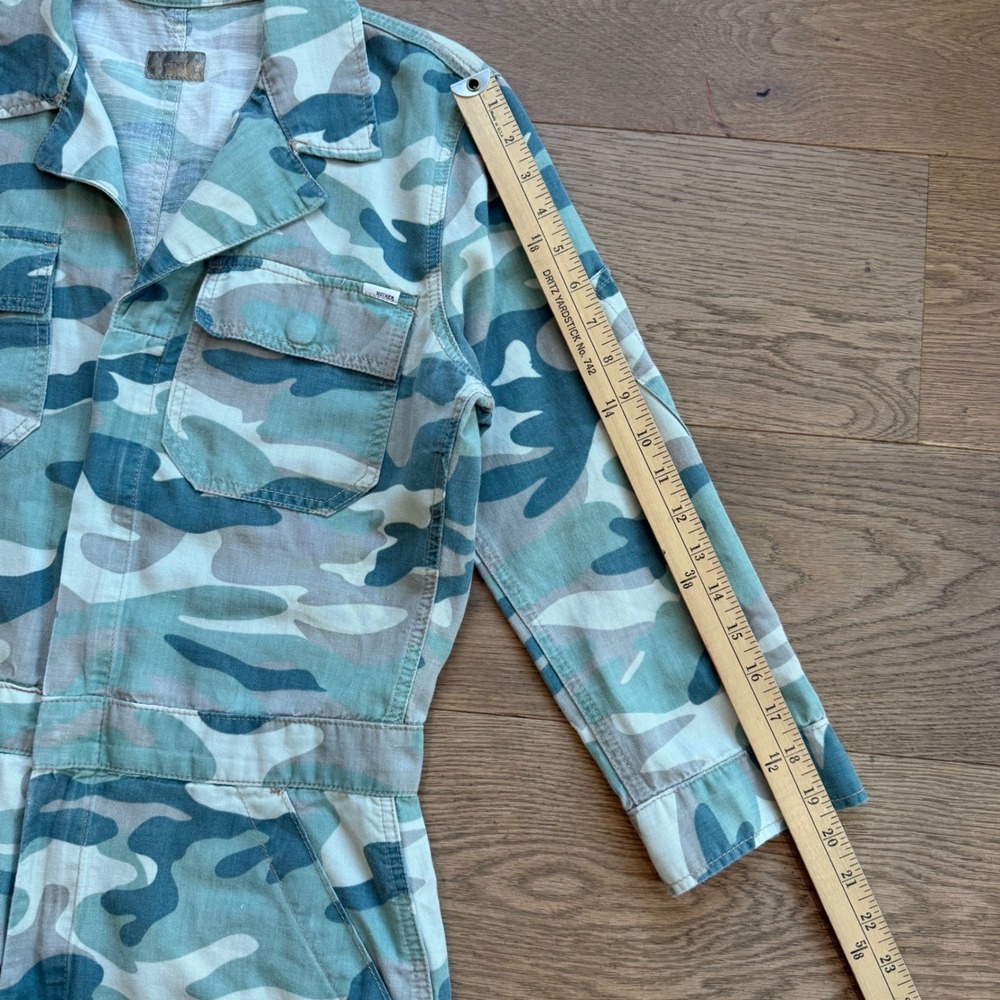 Mother The Fixer Short Romper Green Camo Utility Jumpsuit 9444-813 L - Picture 7 of 14